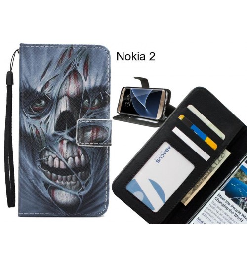 Nokia 2 case 3 card leather wallet case printed ID