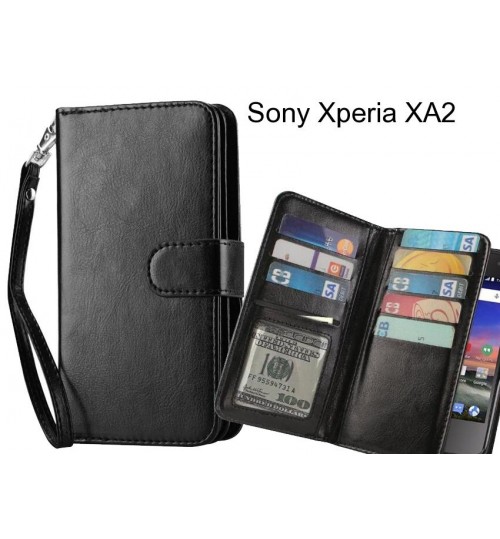 Sony Xperia XA2 case Double Wallet leather case 9 Card Slots