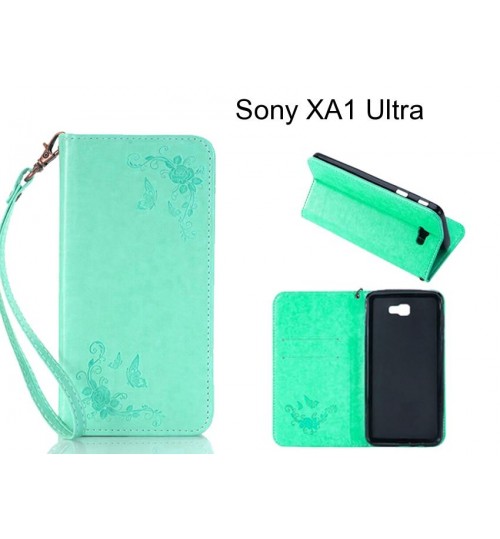 Sony XA1 Ultra CASE Premium Leather Embossing wallet Folio case