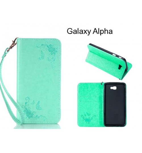 Galaxy Alpha CASE Premium Leather Embossing wallet Folio case