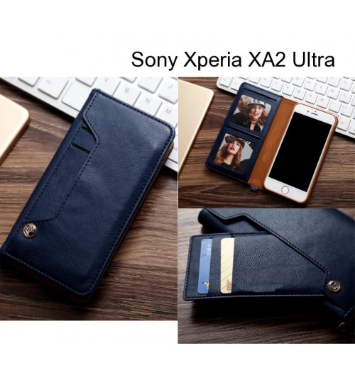 Sony Xperia XA2 Ultra case slim leather wallet case 6 cards 2 ID magnet