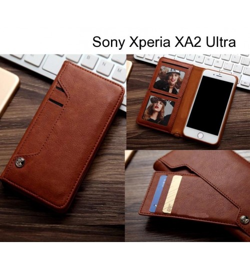 Sony Xperia XA2 Ultra case slim leather wallet case 6 cards 2 ID magnet