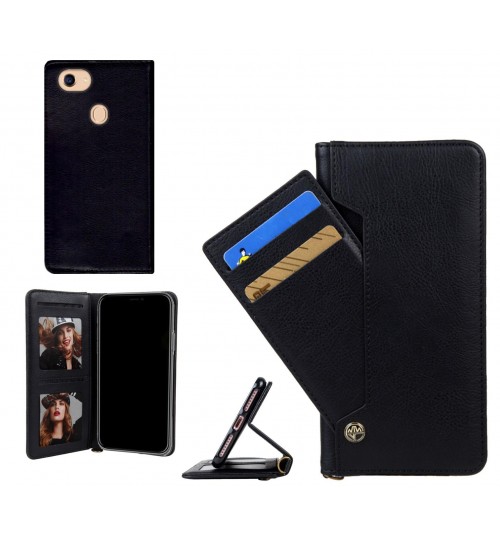 Oppo A75 case slim leather wallet case 6 cards 2 ID magnet