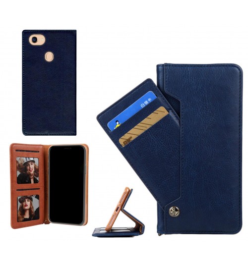 Oppo A75 case slim leather wallet case 6 cards 2 ID magnet