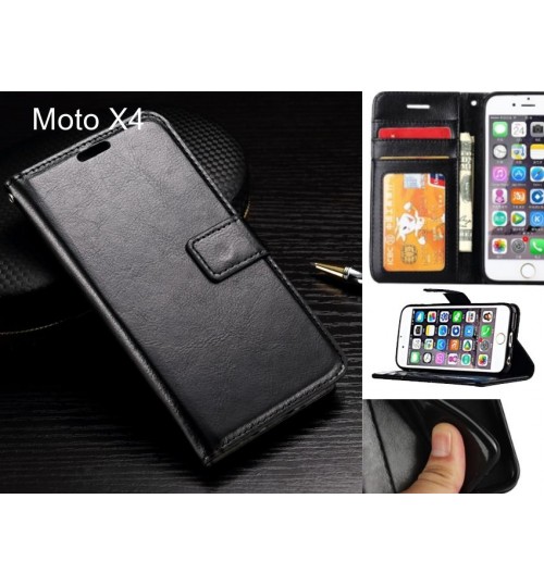 Moto X4 case Fine leather wallet case