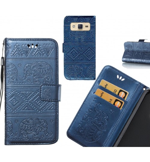 Galaxy J2 case Wallet Leather flip case Embossed Elephant Pattern