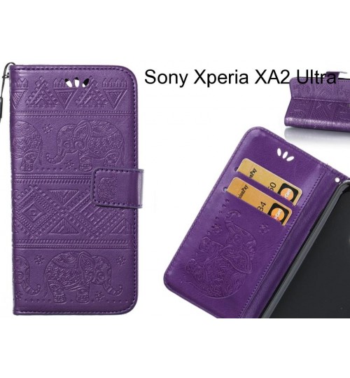 Sony Xperia XA2 Ultra case Wallet Leather flip case Embossed Elephant Pattern