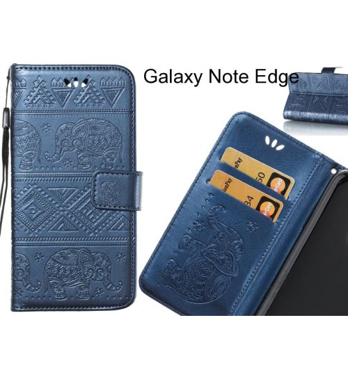 Galaxy Note Edge case Wallet Leather flip case Embossed Elephant Pattern