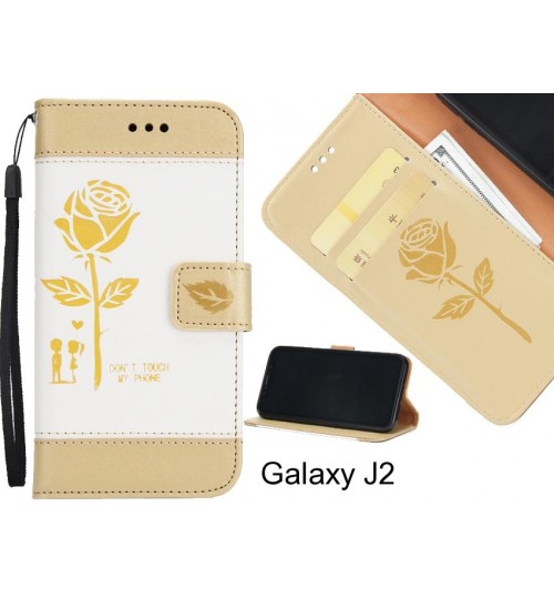 Galaxy J2 case 3D Embossed Rose Floral Leather Wallet cover case