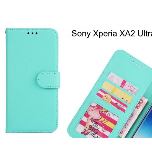 Sony Xperia Xa2 Ultra  Case Magnetic Flip Leather Wallet Case - Green