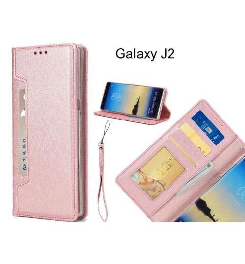 Galaxy J2 case Silk Texture Leather Wallet case 4 cards 1 ID magnet