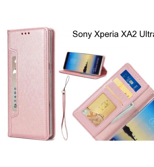 Sony Xperia XA2 Ultra case Silk Texture Leather Wallet case 4 cards 1 ID magnet