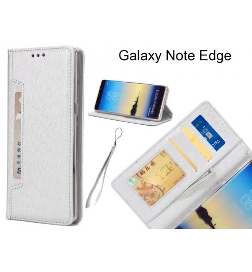 Galaxy Note Edge case Silk Texture Leather Wallet case 4 cards 1 ID magnet