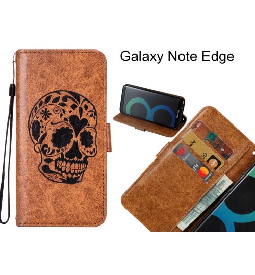 Galaxy Note Edge case skull vintage leather wallet case