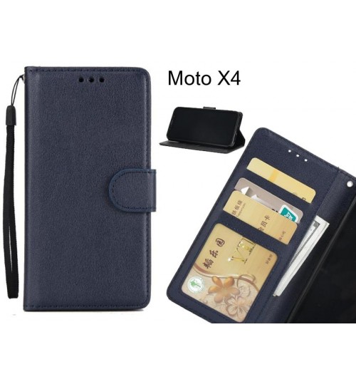 Moto X4  case Silk Texture Leather Wallet Case