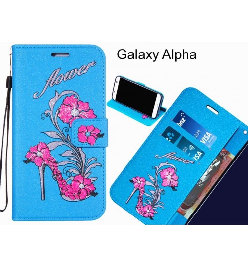 Galaxy Alpha case Fashion Beauty Leather Flip Wallet Case