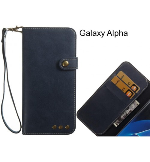 Galaxy Alpha case Fine leather wallet case