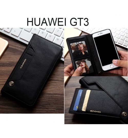 Huawei Gt3 Case Slim Leather Wallet Case - Black