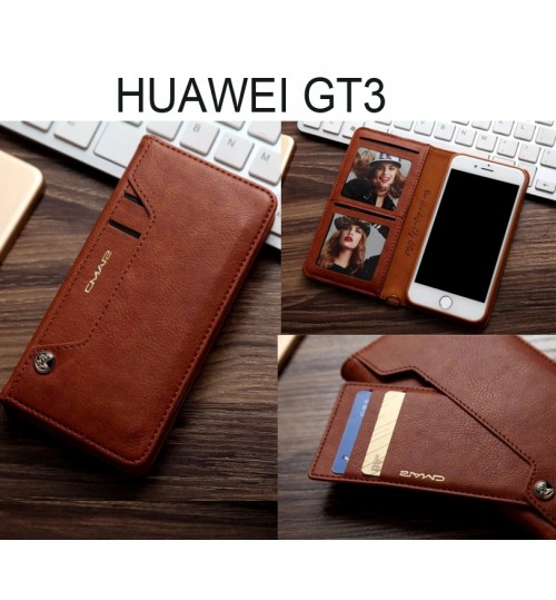 Huawei Gt3 Case Slim Leather Wallet Case - Brown