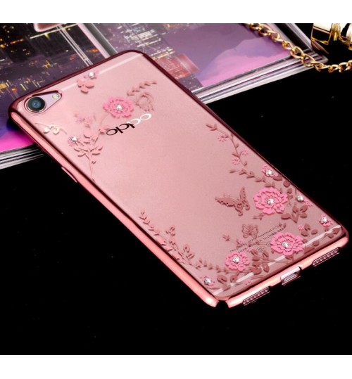 Oppo R11 case soft gel tpu case luxury bling shiny floral case