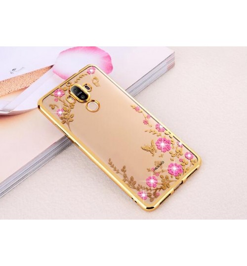 Huawei MATE 8 case soft gel tpu case luxury bling shiny floral case