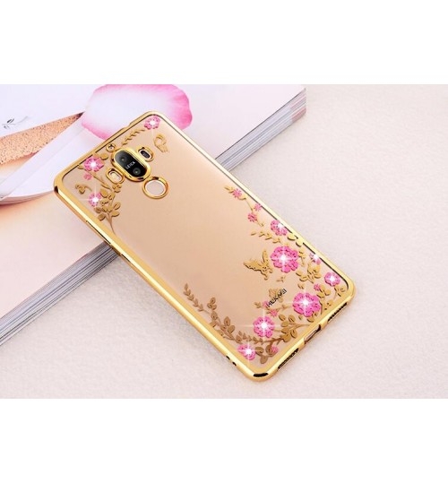 Huawei Nova 2i  case soft gel tpu case luxury bling shiny floral case