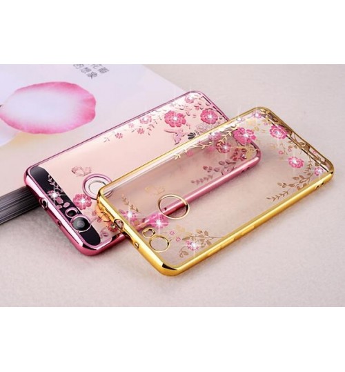 Oppo A73  case soft gel tpu case luxury bling shiny floral case