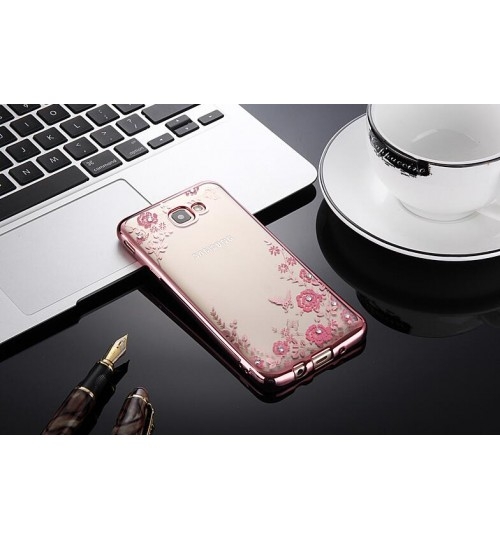 Samsung Galaxy A7 2017 soft gel tpu case luxury bling shiny floral case
