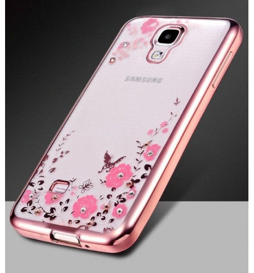 Galaxy S4 soft gel tpu case luxury bling shiny floral case