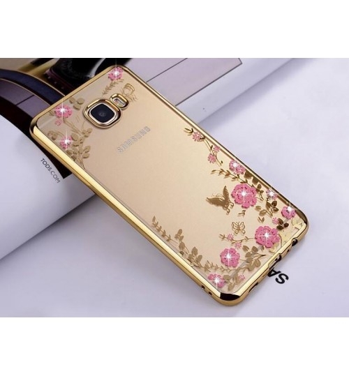 Samsung Galaxy A3 2017 soft gel tpu case luxury bling shiny floral case