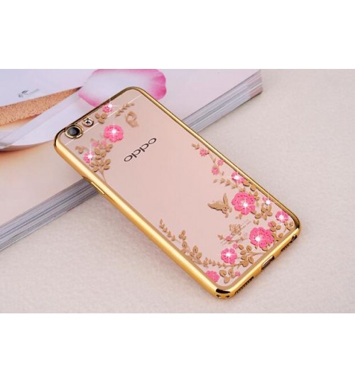 Oppo A57 case soft gel tpu case luxury bling shiny floral case