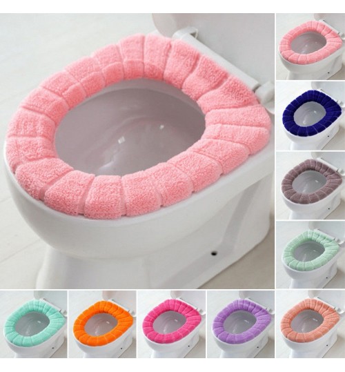 Bathroom Toilet Seat Warmer Cover Washable