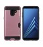 Galaxy S9 PLUS case impact proof hybrid  card clip Brushed Metal Texture