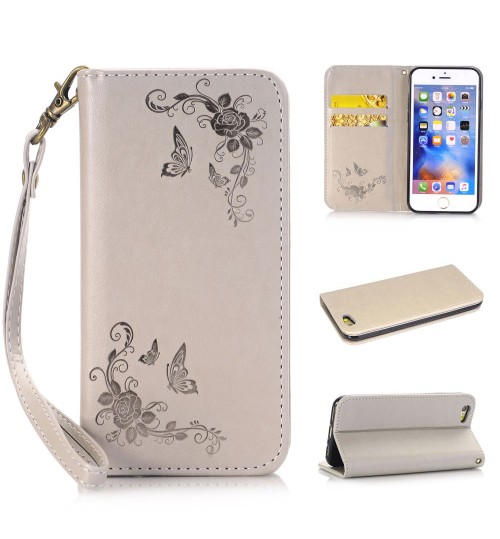 iPhone 6 6S Plus case Premium Leather Embossing wallet Folio case