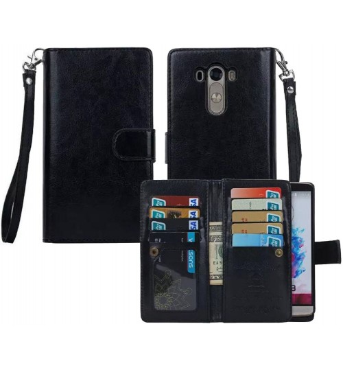 Lg G3 Double Wallet Leather Case - Black