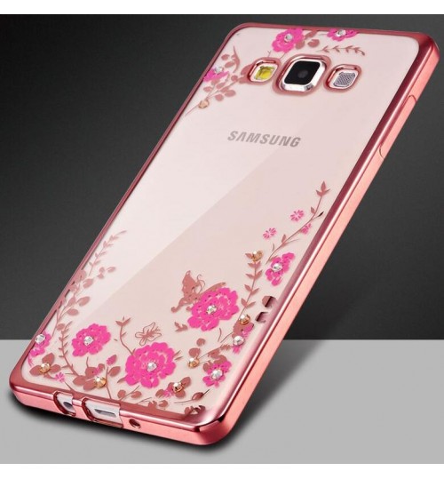 Samsung Galaxy A3 2017 soft gel tpu case luxury bling shiny floral case