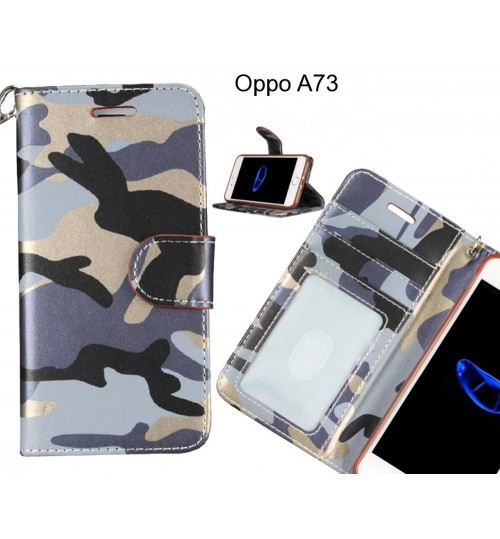 Oppo A73 case camouflage leather wallet case cover