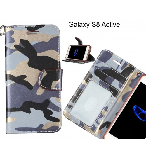 Galaxy S8 Active case camouflage leather wallet case cover