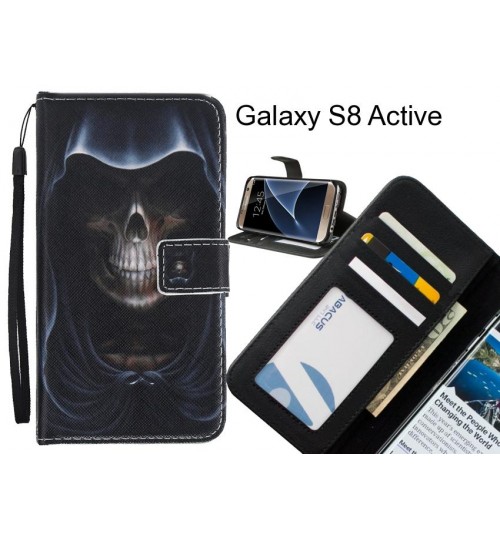 Galaxy S8 Active case 3 card leather wallet case printed ID