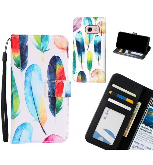 Galaxy A3 2017 case 3 card leather wallet case printed ID