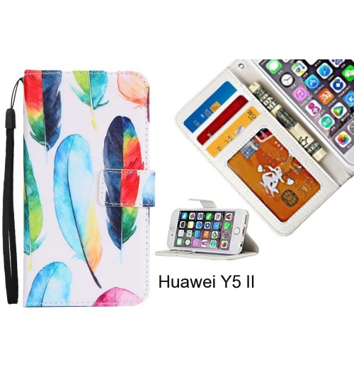 Huawei Y5 II case 3 card leather wallet case printed ID