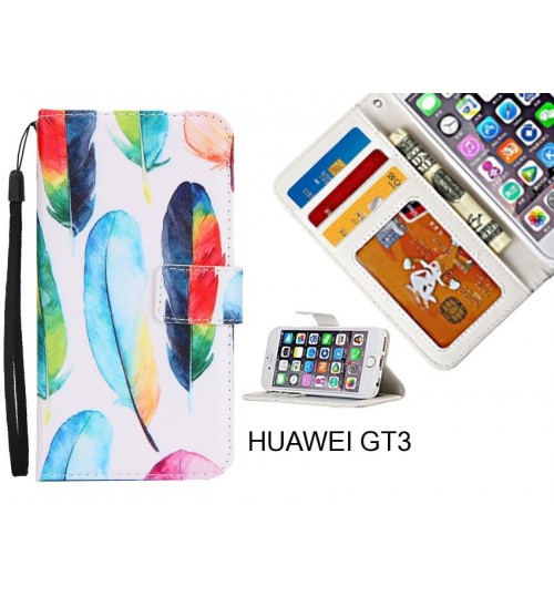 HUAWEI GT3 case 3 card leather wallet case printed ID