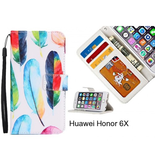 Huawei Honor 6X case 3 card leather wallet case printed ID