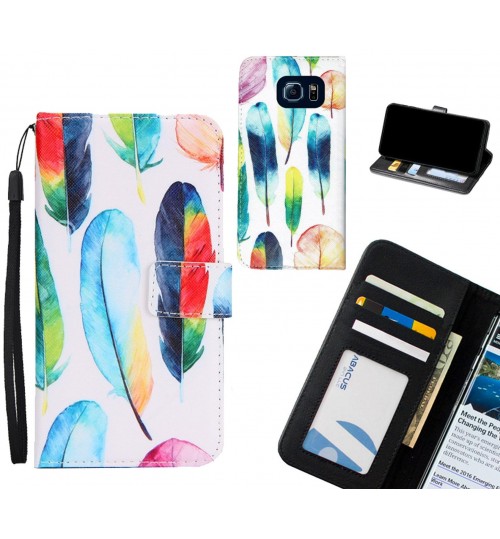 Galaxy S6 case 3 card leather wallet case printed ID