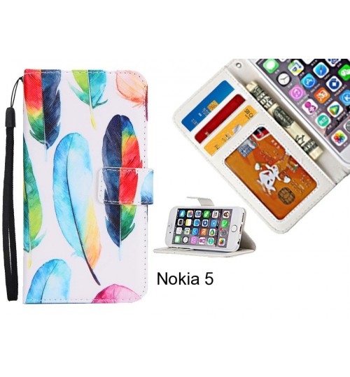 Nokia 5 case 3 card leather wallet case printed ID