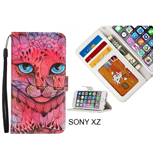 SONY XZ case 3 card leather wallet case printed ID