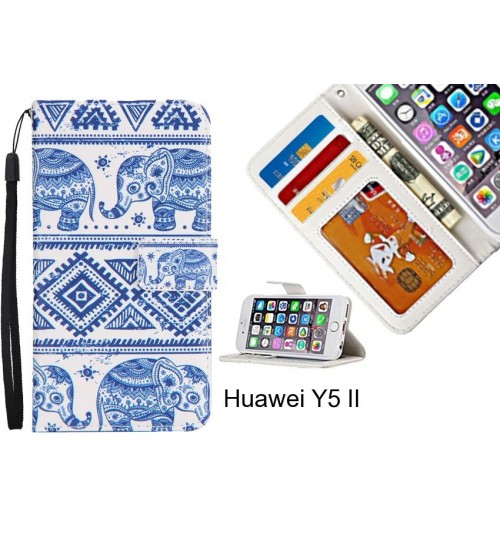 Huawei Y5 II case 3 card leather wallet case printed ID