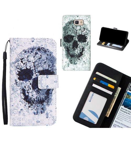 Galaxy J5 Prime case 3 card leather wallet case printed ID