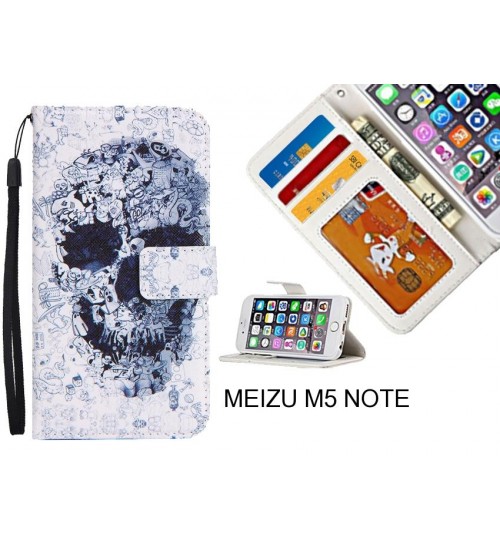 MEIZU M5 NOTE case 3 card leather wallet case printed ID