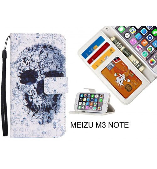 MEIZU M3 NOTE case 3 card leather wallet case printed ID